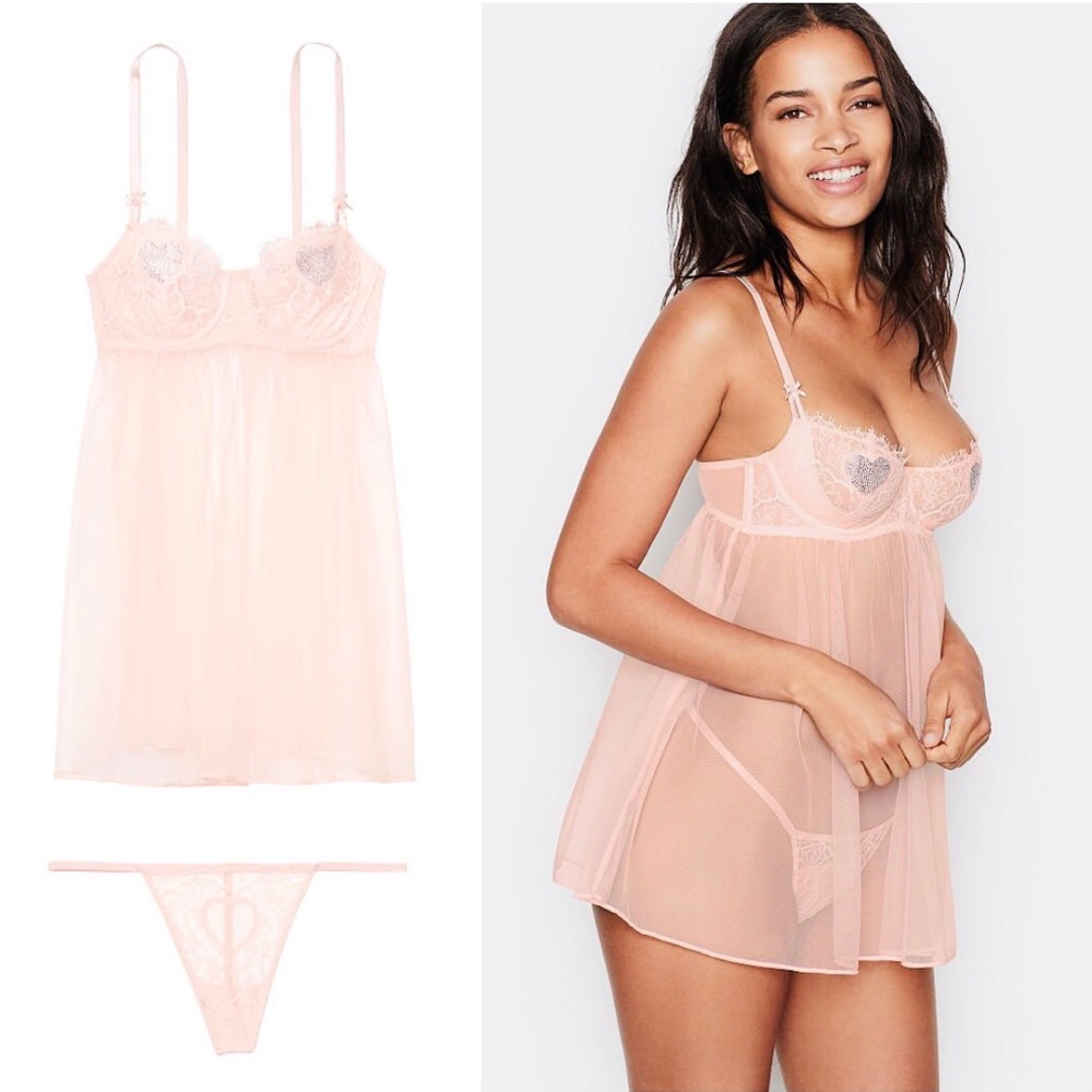 Victoria Secret Rhinestone Wicked Unlined Babydoll